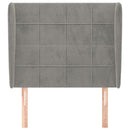 vidaXL világosszürke bársony fejtámla szárnyakkal 93 x 23 x 118/128 cm