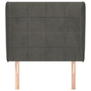 vidaXL sötétszürke bársony fejtámla szárnyakkal 93 x 23 x 118/128 cm