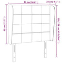 vidaXL sötétszürke bársony fejtámla szárnyakkal 93 x 23 x 118/128 cm