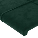 vidaXL sötétzöld bársony fejtámla szárnyakkal 93 x 23 x 118/128 cm
