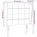 vidaXL sötétzöld bársony fejtámla szárnyakkal 93 x 23 x 118/128 cm
