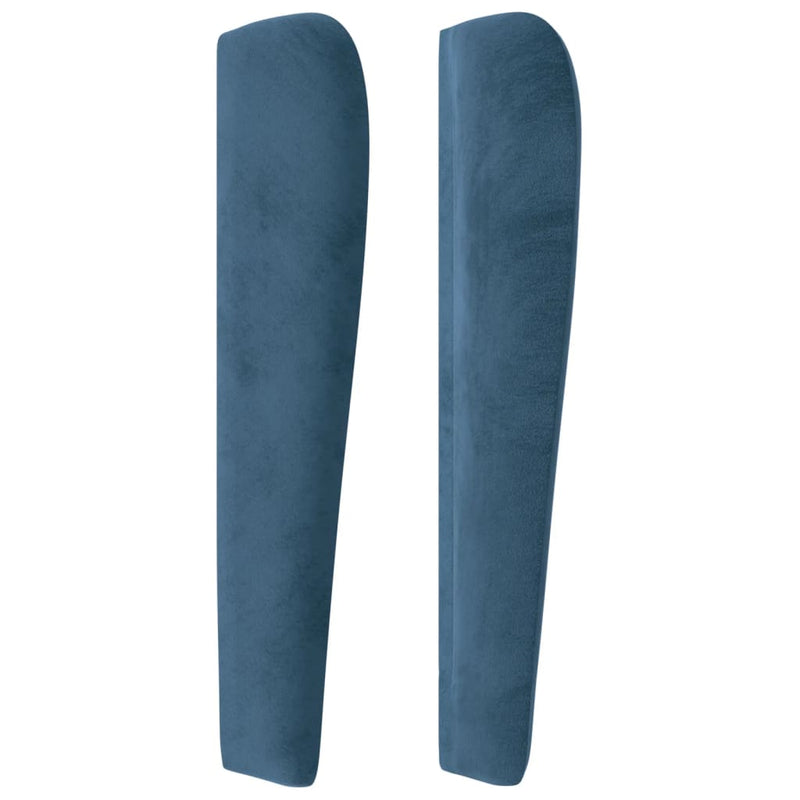 vidaXL sötétkék bársony fejtámla szárnyakkal 93 x 23 x 118/128 cm
