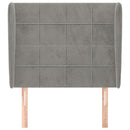 vidaXL világosszürke bársony fejtámla szárnyakkal103 x 23 x 118/128 cm