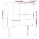 vidaXL világosszürke bársony fejtámla szárnyakkal103 x 23 x 118/128 cm