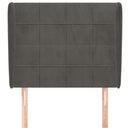 vidaXL sötétszürke bársony fejtámla szárnyakkal 103 x 23 x 118/128 cm
