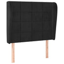 vidaXL fekete bársony fejtámla szárnyakkal 103 x 23 x 118/128 cm