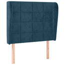vidaXL sötétkék bársony fejtámla szárnyakkal 103 x 23 x 118/128 cm