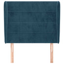 vidaXL sötétkék bársony fejtámla szárnyakkal 103 x 23 x 118/128 cm