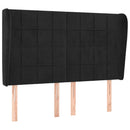 vidaXL fekete bársony fejtámla szárnyakkal 147 x 23 x 118/128 cm
