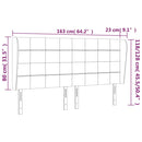 vidaXL sötétszürke bársony fejtámla szárnyakkal 163 x 23 x 118/128 cm