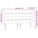 vidaXL fekete bársony fejtámla szárnyakkal 183x23x118/128 cm