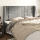 vidaXL világosszürke bársony fejtámla szárnyakkal 203x23x118/128 cm