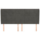 vidaXL sötétszürke bársony fejtámla szárnyakkal 203x23x118/128 cm
