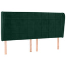 vidaXL sötétzöld bársony fejtámla szárnyakkal203x23x118/128 cm
