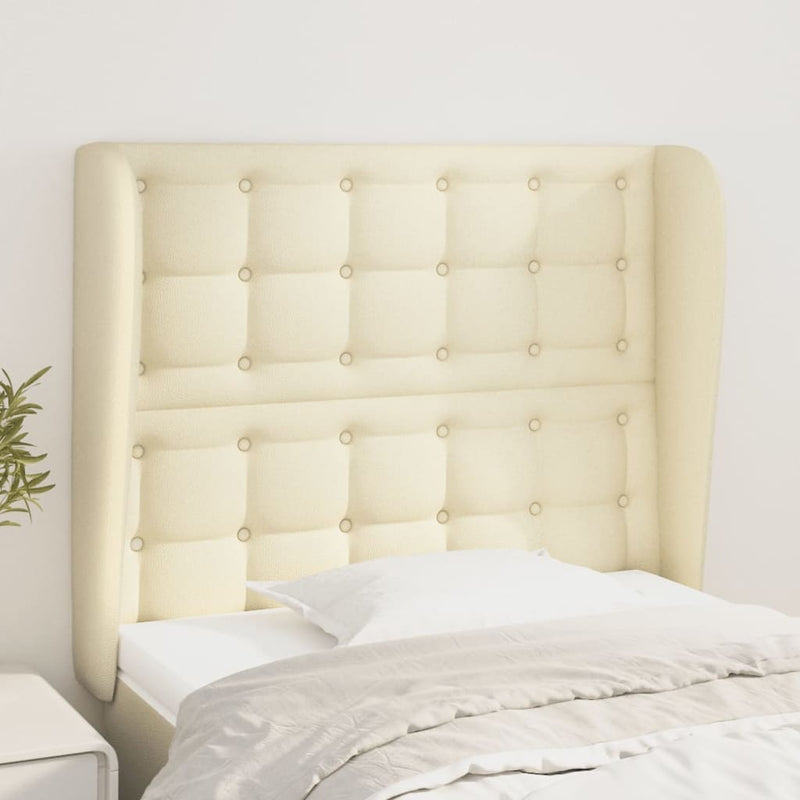 vidaXL krémszínű műbőr fejtámla szárnyakkal 83 x 23 x 118/128 cm