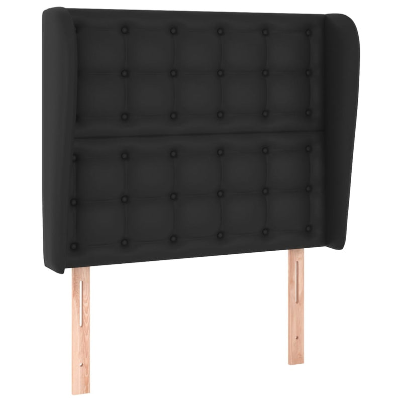 vidaXL fekete műbőr fejtámla szárnyakkal 93 x 23 x 118/128 cm