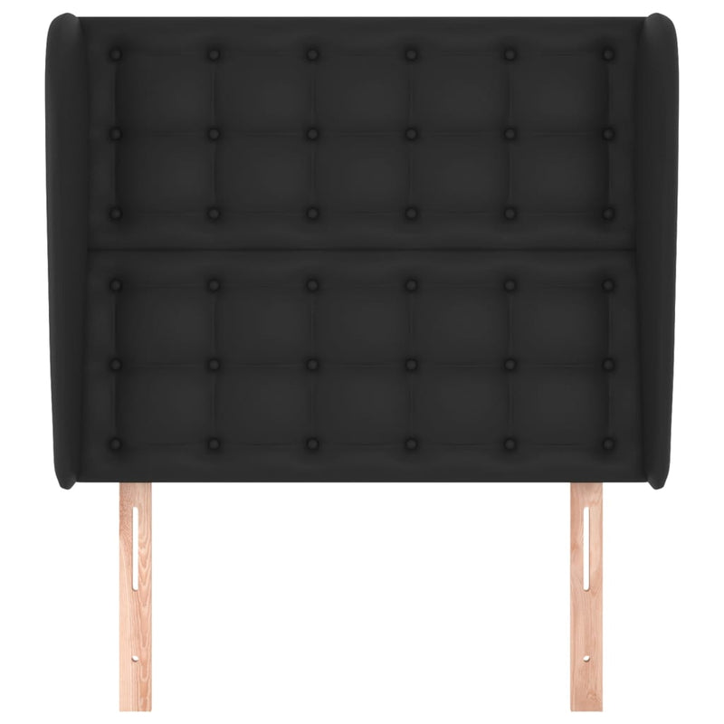vidaXL fekete műbőr fejtámla szárnyakkal 93 x 23 x 118/128 cm