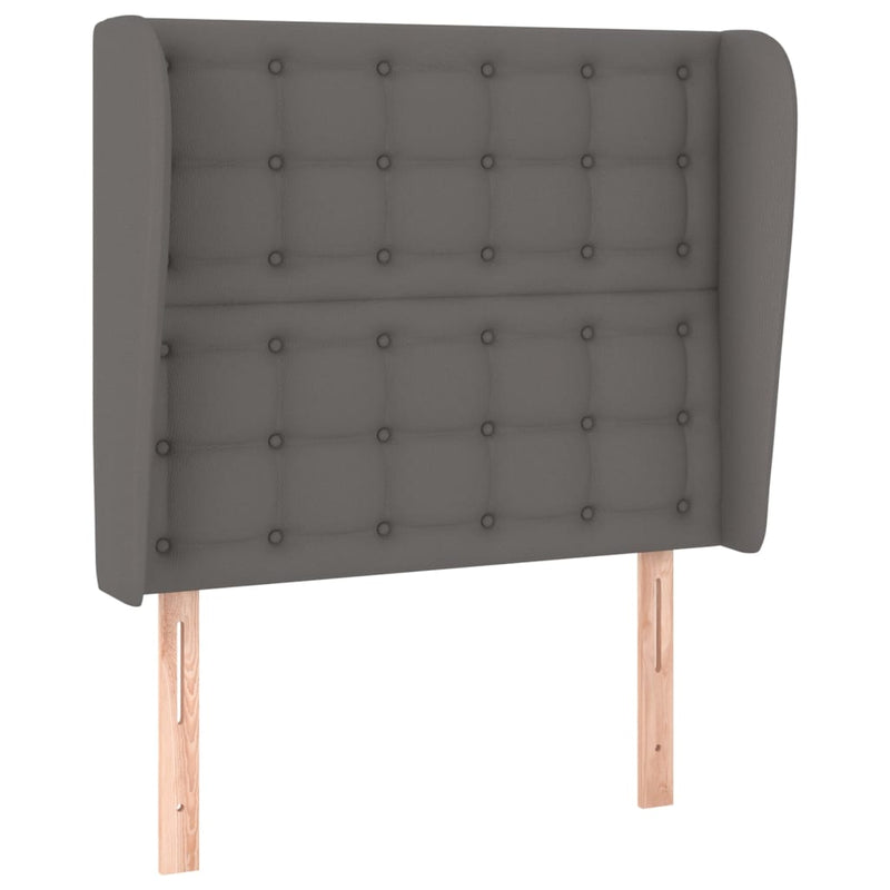 vidaXL szürke műbőr fejtámla szárnyakkal 103 x 23 x 118/128 cm
