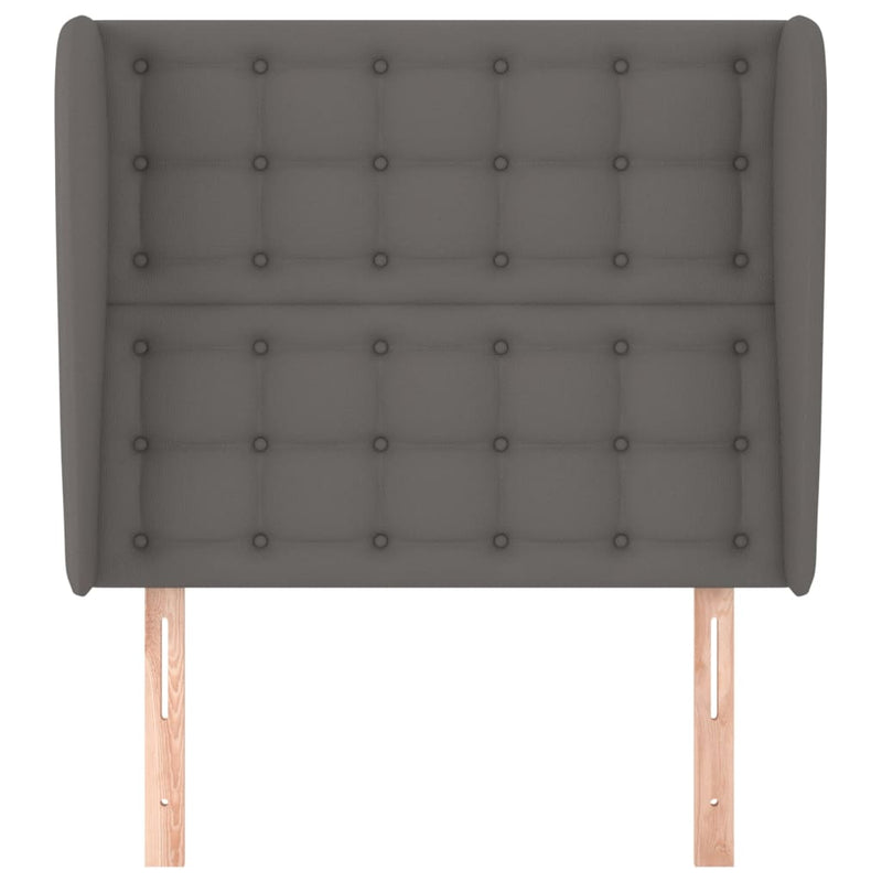 vidaXL szürke műbőr fejtámla szárnyakkal 103 x 23 x 118/128 cm