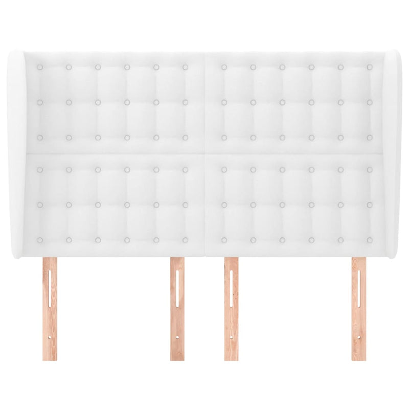 vidaXL fehér műbőr fejtámla szárnyakkal 147x23x118/128 cm