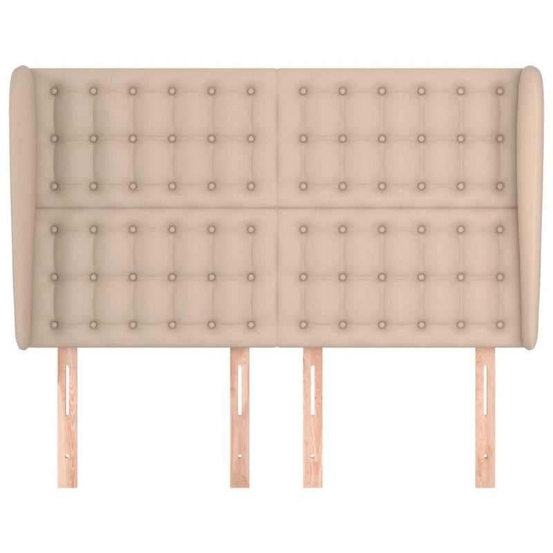 vidaXL cappuccino műbőr fejtámla szárnyakkal 147x23x118/128 cm