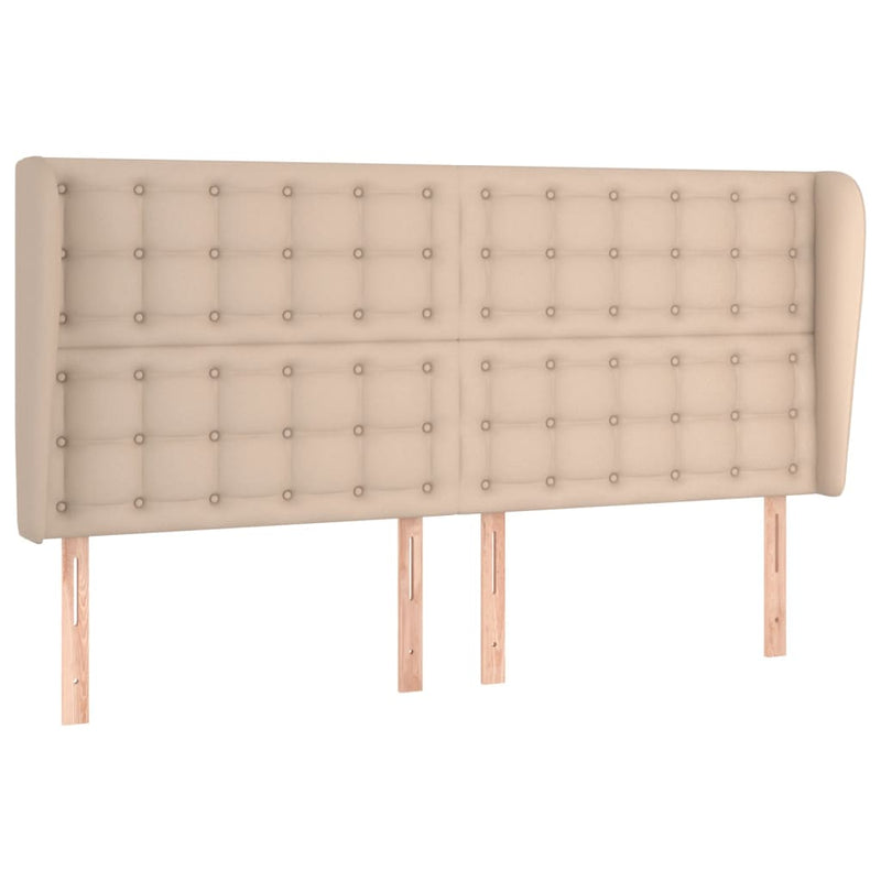 vidaXL cappuccino műbőr fejtámla szárnyakkal 163x23x118/128 cm