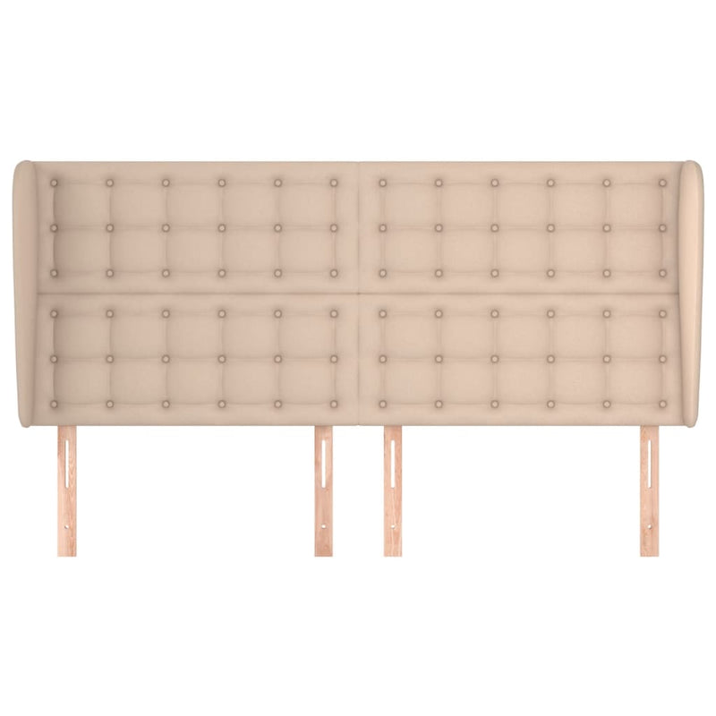 vidaXL cappuccino műbőr fejtámla szárnyakkal 163x23x118/128 cm