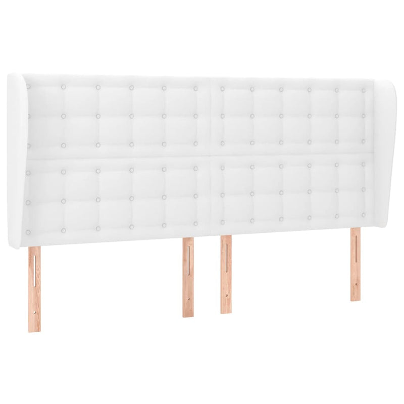 vidaXL fehér műbőr fejtámla szárnyakkal 183x23x118/128 cm