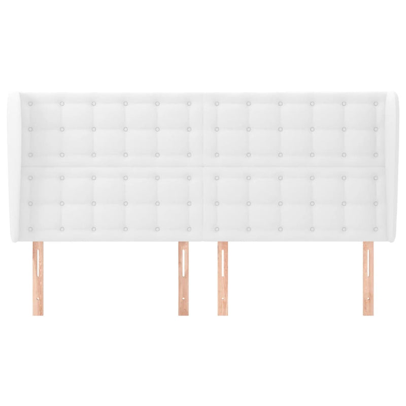 vidaXL fehér műbőr fejtámla szárnyakkal 183x23x118/128 cm