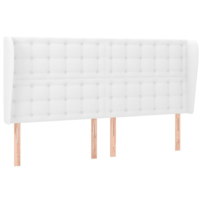 vidaXL fehér műbőr fejtámla szárnyakkal 203x23x118/128 cm