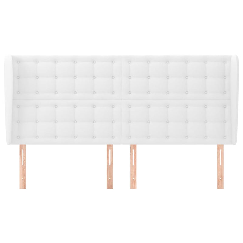 vidaXL fehér műbőr fejtámla szárnyakkal 203x23x118/128 cm