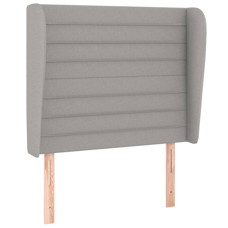 vidaXL világosszürke szövet fejtámla szárnyakkal 83 x 23 x 118/128 cm