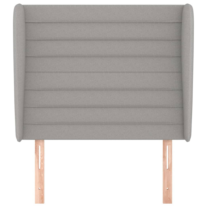 vidaXL világosszürke szövet fejtámla szárnyakkal 83 x 23 x 118/128 cm