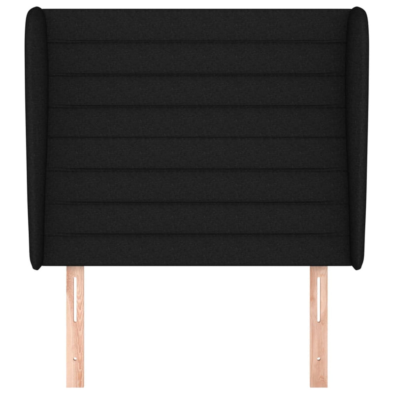 vidaXL fekete szövet fejtámla szárnyakkal 83 x 23 x 118/128 cm
