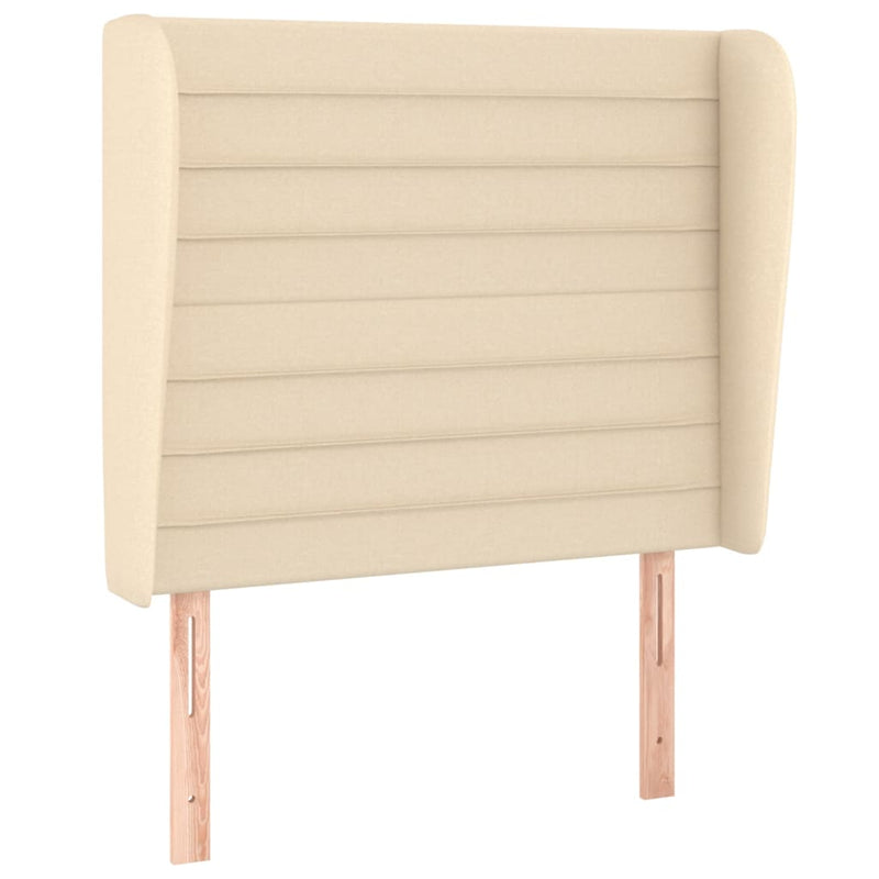 vidaXL krémszínű szövet fejtámla szárnyakkal 83 x 23 x 118/128 cm