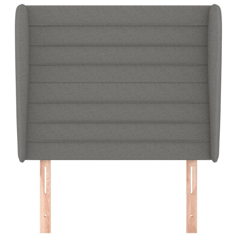 vidaXL sötétszürke szövet fejtámla szárnyakkal 93 x 23 x 118/128 cm