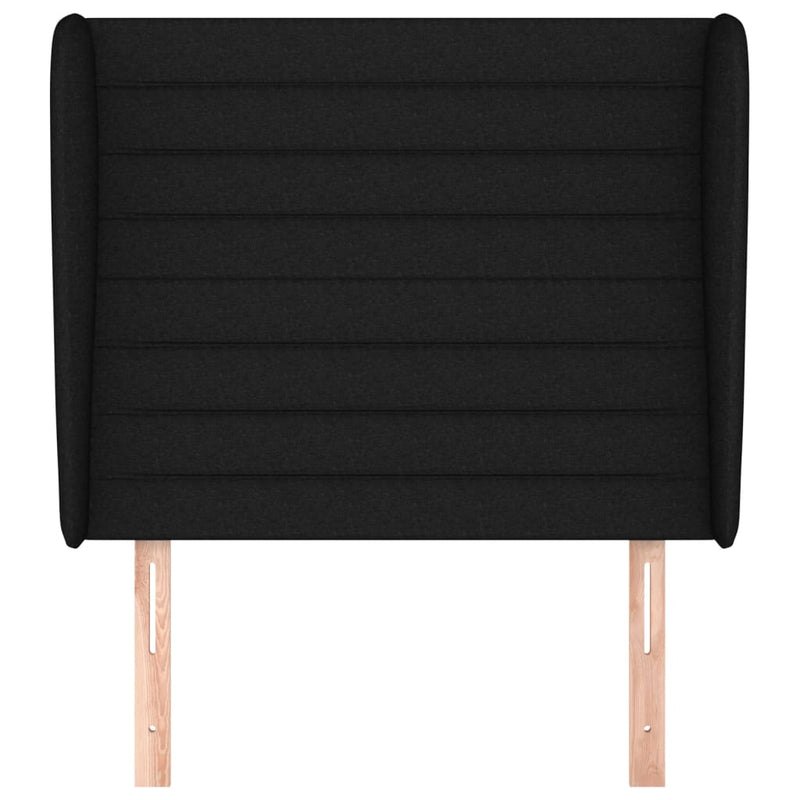 vidaXL fekete szövet fejtámla szárnyakkal 93 x 23 x 118/128 cm