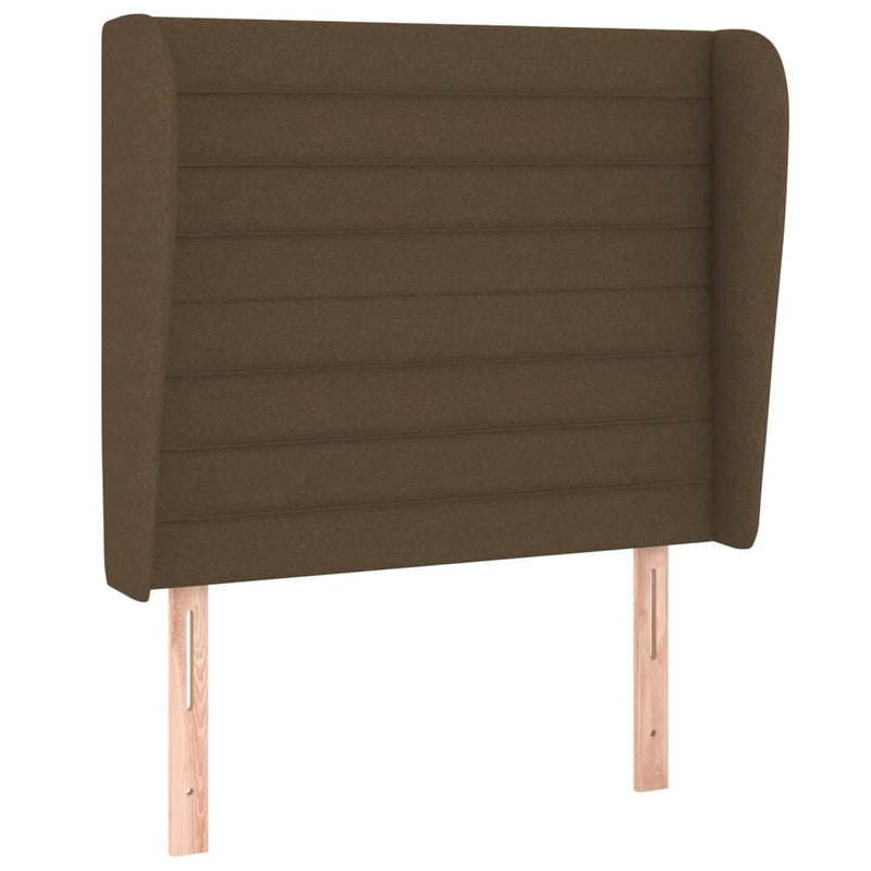 vidaXL sötétbarna szövet fejtámla szárnyakkal 93 x 23 x 118/128 cm