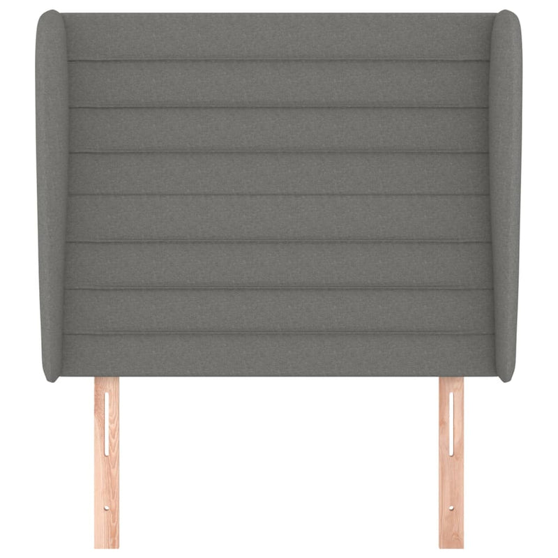 vidaXL sötétszürke szövet fejtámla szárnyakkal 103 x 23 x 118/128 cm