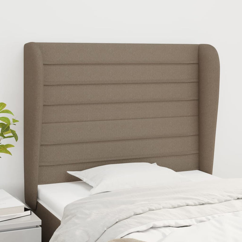 vidaXL tópszínű szövet fejtámla szárnyakkal 103 x 23 x 118/128 cm