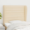 vidaXL krémszínű szövet fejtámla szárnyakkal 103 x 23 x 118/128 cm