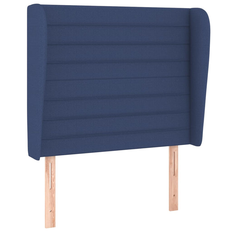vidaXL kék szövet fejtámla szárnyakkal 103 x 23 x 118/128 cm