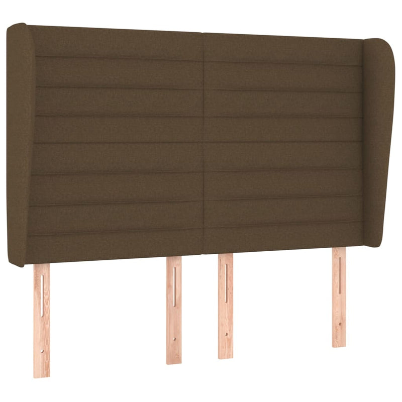 vidaXL sötétbarna szövet fejtámla szárnyakkal 147 x 23 x 118/128 cm