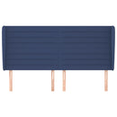 vidaXL kék szövet fejtámla szárnyakkal 163 x 23 x 118/128 cm