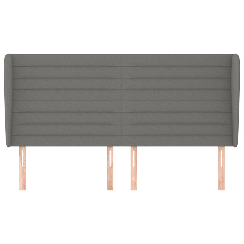 vidaXL sötétszürke szövet fejtámla szárnyakkal 183x23x118/128 cm