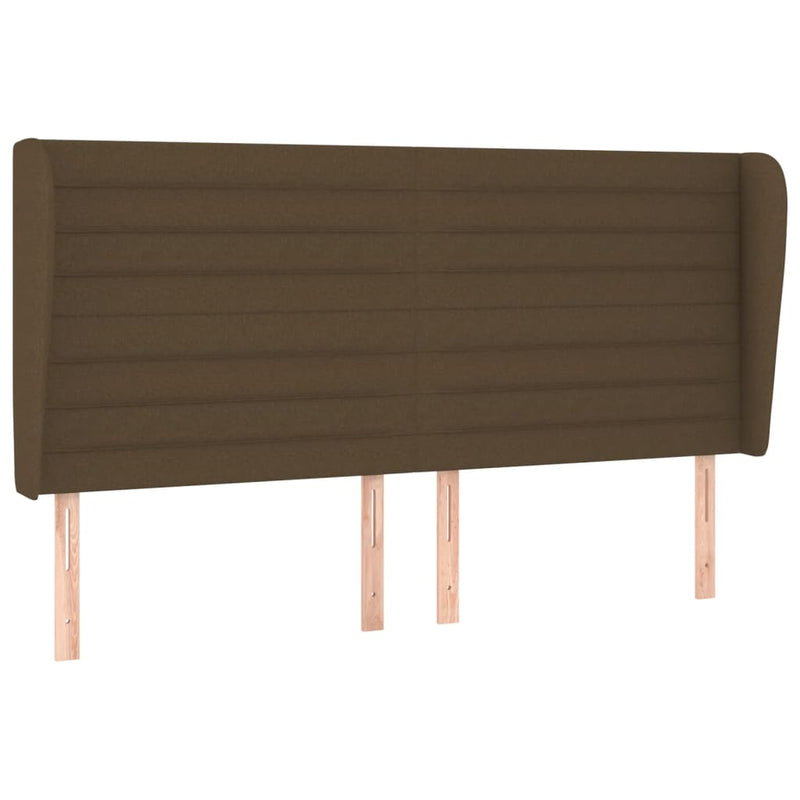 vidaXL sötétbarna szövet fejtámla szárnyakkal 183x23x118/128 cm