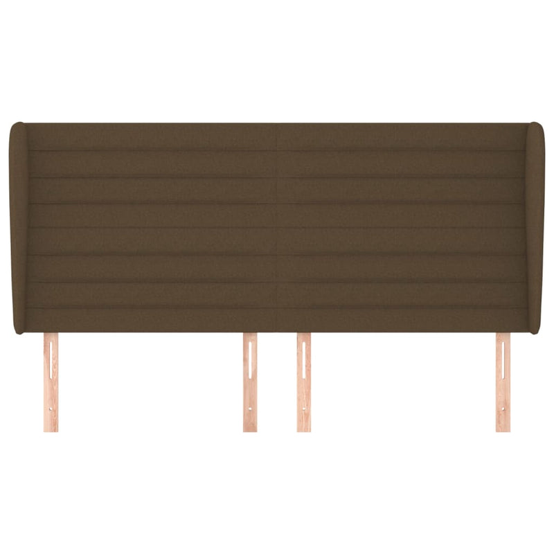 vidaXL sötétbarna szövet fejtámla szárnyakkal 183x23x118/128 cm