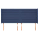vidaXL kék szövet fejtámla szárnyakkal 183x23x118/128 cm