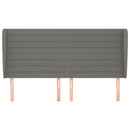vidaXL sötétszürke szövet fejtámla szárnyakkal 203x23x118/128 cm