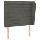 vidaXL sötétszürke bársony fejtámla szárnyakkal 83 x 23 x 118/128 cm